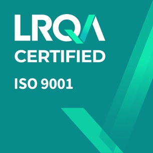 LRQA Certified ISO 9001-keurmerk.